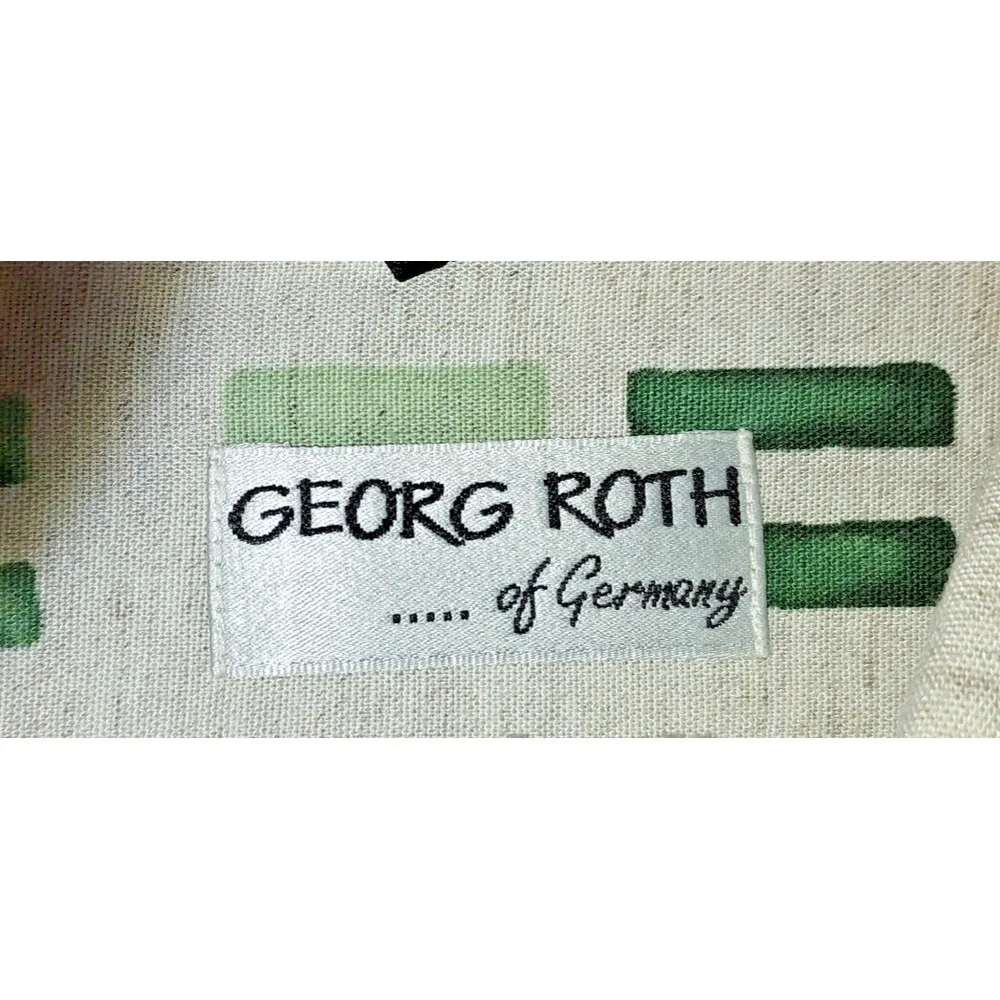 Georg Roth of Germany Shirt Men's‎ Large Linen Blend Abstract Striped  VTG Y2K